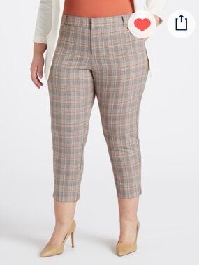 Liverpool Kelsey Plaid Ankle Trousers 18W